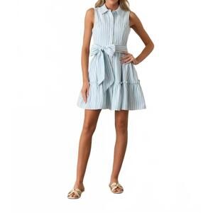 NEW PROSPERINA poppie mini dress in aqua stripe